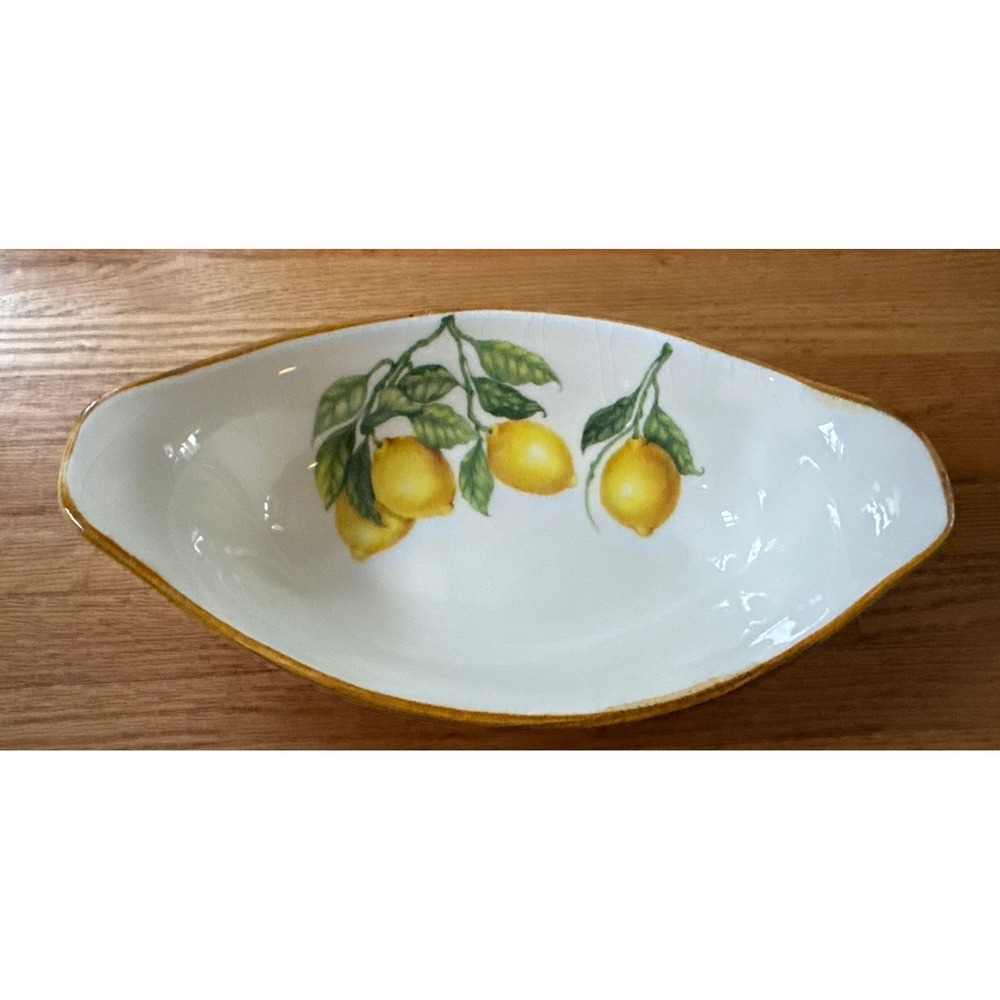 EFFETTI Home Oval Serving Bowl Lemons "Lemoni" 12X7" Hand Painted -Made in Italy